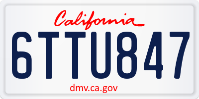 CA license plate 6TTU847