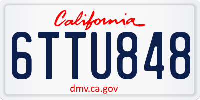 CA license plate 6TTU848