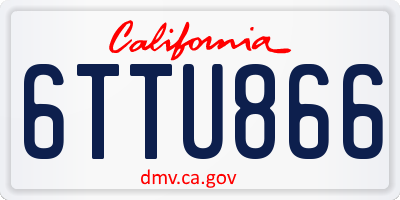 CA license plate 6TTU866