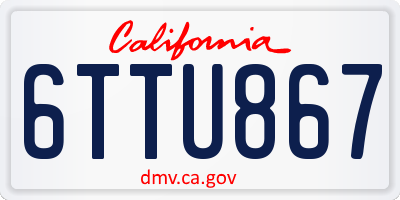 CA license plate 6TTU867