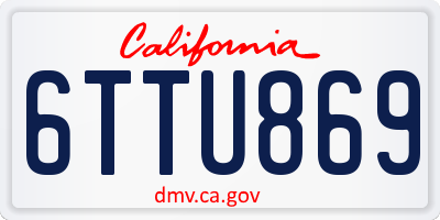 CA license plate 6TTU869