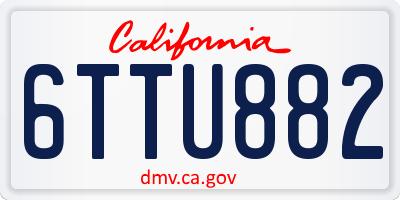 CA license plate 6TTU882