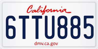 CA license plate 6TTU885