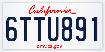 CA license plate 6TTU891