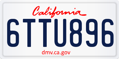 CA license plate 6TTU896