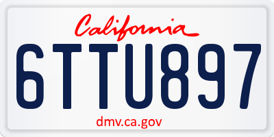 CA license plate 6TTU897