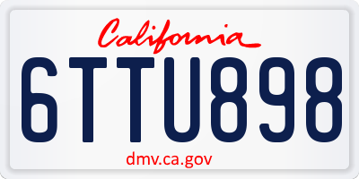 CA license plate 6TTU898