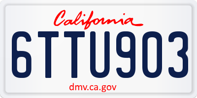 CA license plate 6TTU903