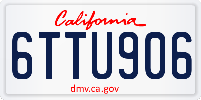 CA license plate 6TTU906