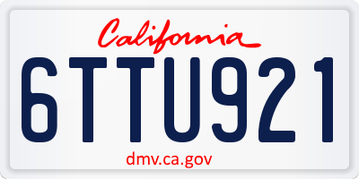 CA license plate 6TTU921