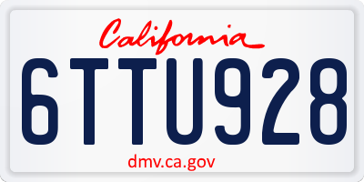 CA license plate 6TTU928