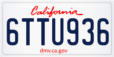 CA license plate 6TTU936