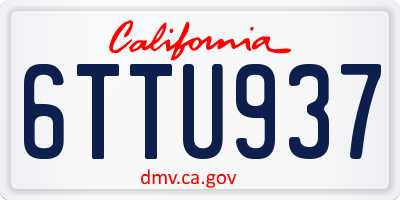 CA license plate 6TTU937