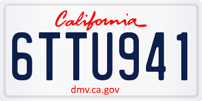 CA license plate 6TTU941