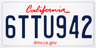 CA license plate 6TTU942