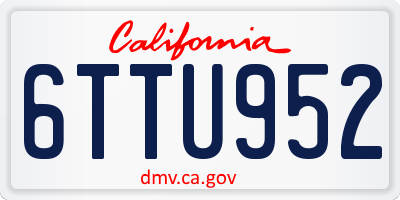 CA license plate 6TTU952