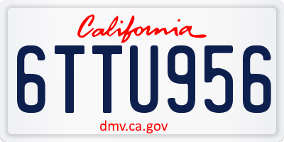 CA license plate 6TTU956