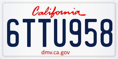 CA license plate 6TTU958