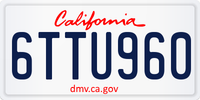 CA license plate 6TTU960