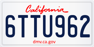 CA license plate 6TTU962