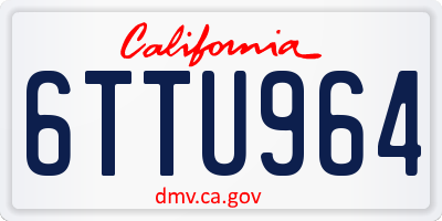 CA license plate 6TTU964