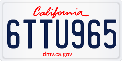 CA license plate 6TTU965