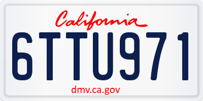 CA license plate 6TTU971