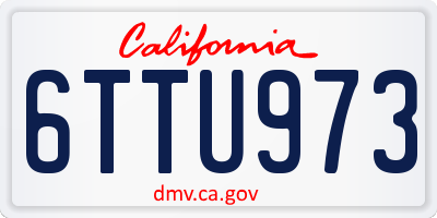 CA license plate 6TTU973