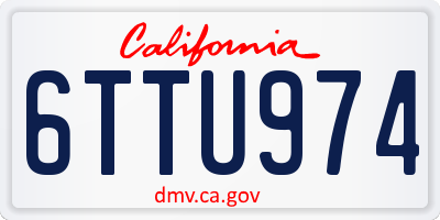 CA license plate 6TTU974