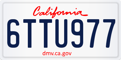 CA license plate 6TTU977