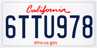 CA license plate 6TTU978