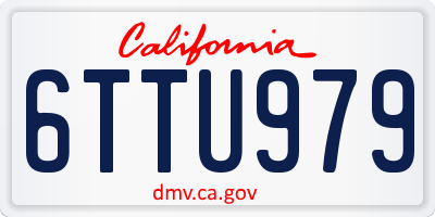 CA license plate 6TTU979