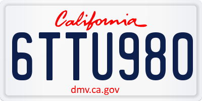CA license plate 6TTU980