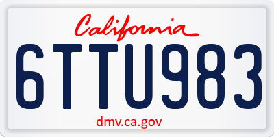CA license plate 6TTU983