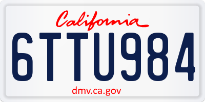 CA license plate 6TTU984