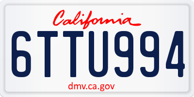 CA license plate 6TTU994
