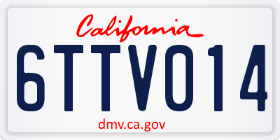 CA license plate 6TTV014