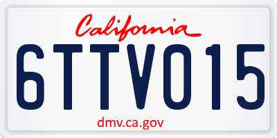 CA license plate 6TTV015