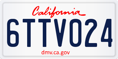 CA license plate 6TTV024