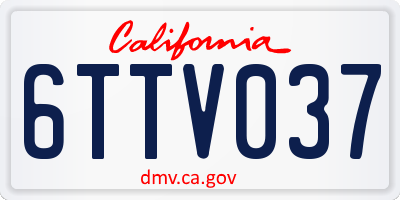 CA license plate 6TTV037