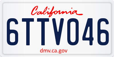 CA license plate 6TTV046