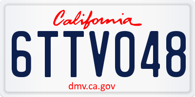 CA license plate 6TTV048