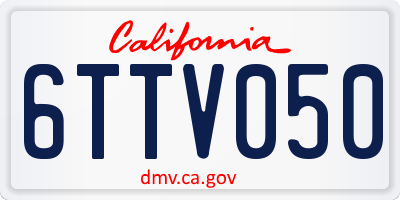 CA license plate 6TTV050
