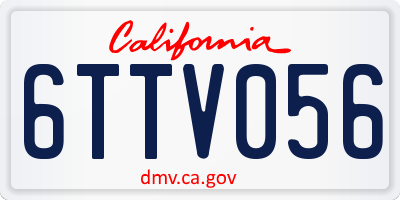 CA license plate 6TTV056