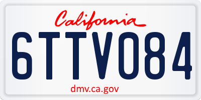CA license plate 6TTV084