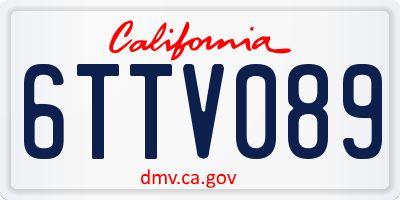 CA license plate 6TTV089
