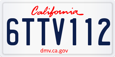 CA license plate 6TTV112