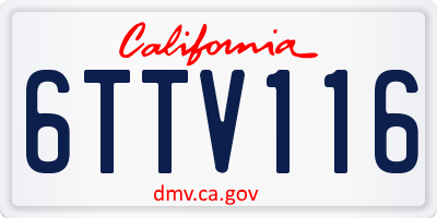 CA license plate 6TTV116