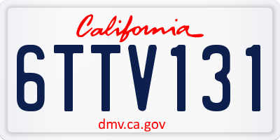 CA license plate 6TTV131