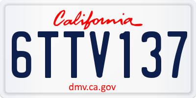 CA license plate 6TTV137